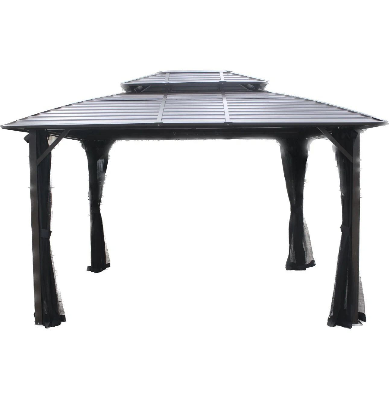 High Quality Double Topped Metal Outdoor Gazebo Easy Assembly 3X3X2.73M Pergola Arbour Rodent Proof Garden Supplies