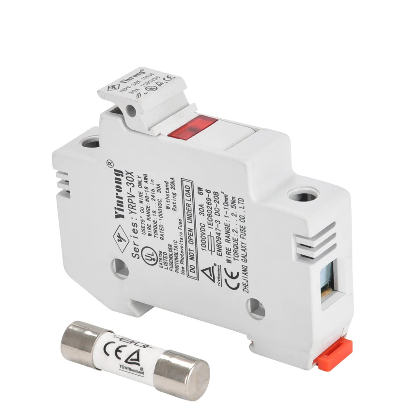  (TUV CE UL) 10X38 PV System DC1000V Solar Photovoltaic Fuse and