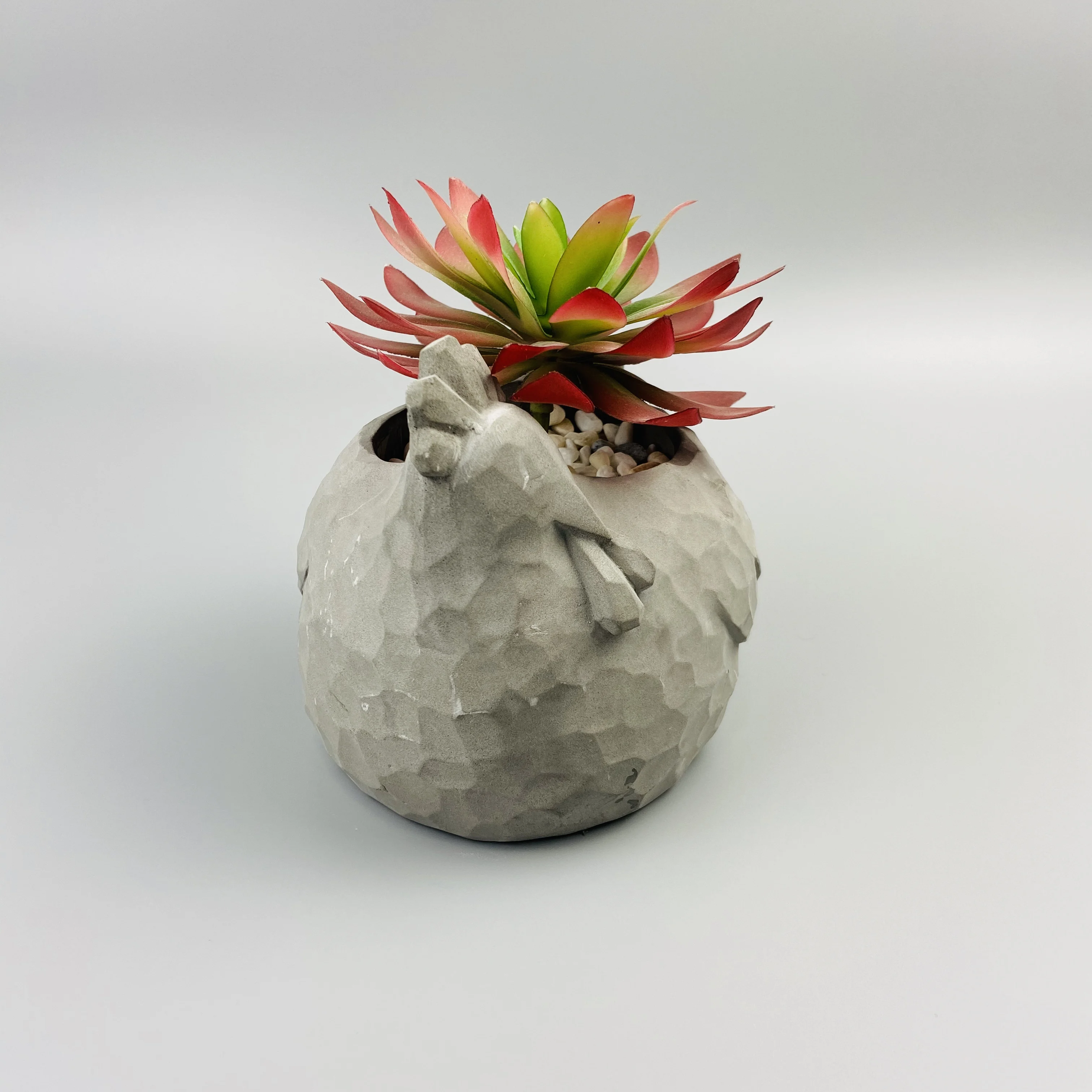 
Factory directly supplies cock shape cement flower pots 