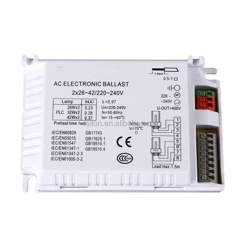 Customized plc electronic ballast hot sale electronic ballast 2x26w/220-240v AC electronic ballast