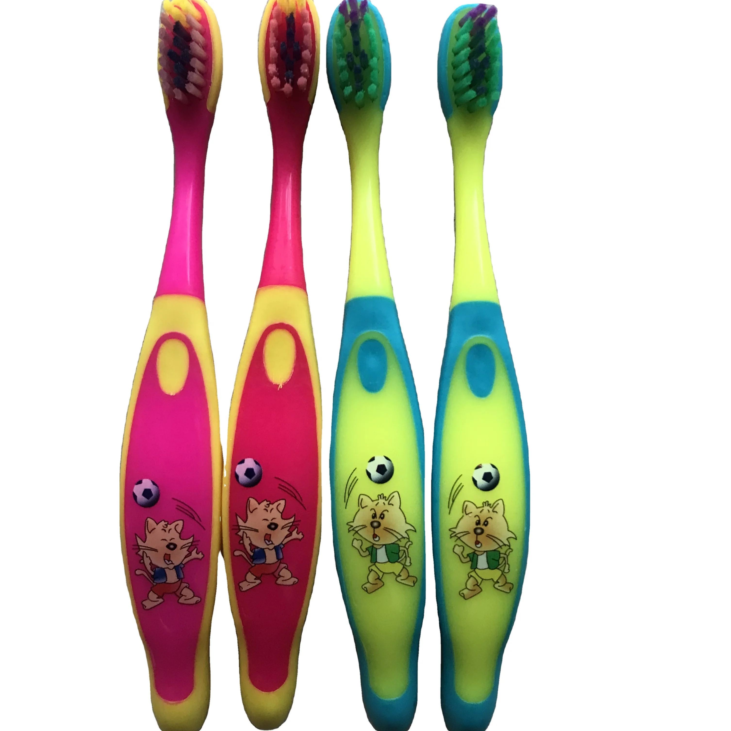 
CE Certificate Kids Toothbrush with Blister Card Packing Colorful Dupont Nylon Soft Bristles Animal Shape with Cover 