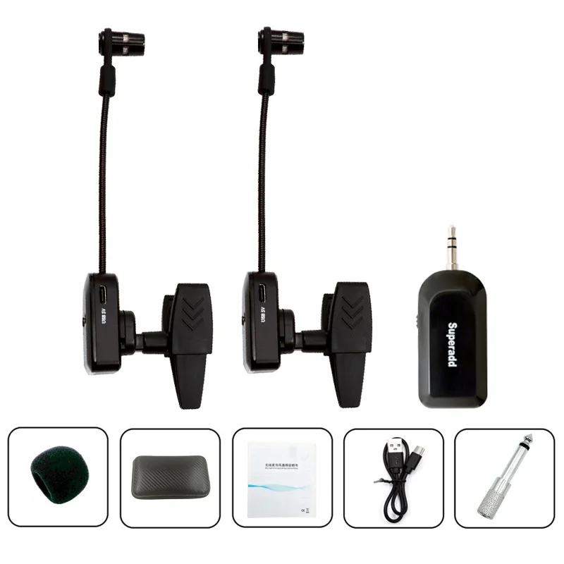 Multi function trumpet wireless microphone saxophone clarinet professional pickup stage performance  microphone