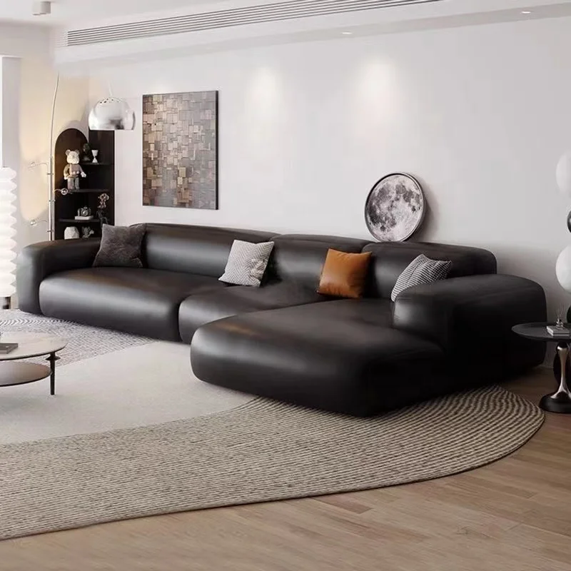 Italian leather sofas sectional button tufted style 7 10 seater luxury modern L shape couch sofa living room furniture