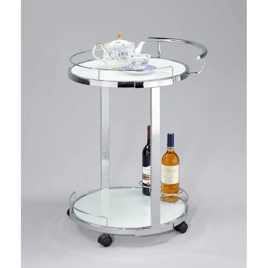Hotel Trolley Glass Serving Cart with Wheels for Efficient Food Service
