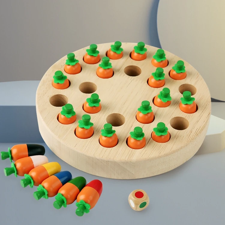 wooden Radish mushrooms memory chess toy Memory Match Stick Chess Game Funny Board Game