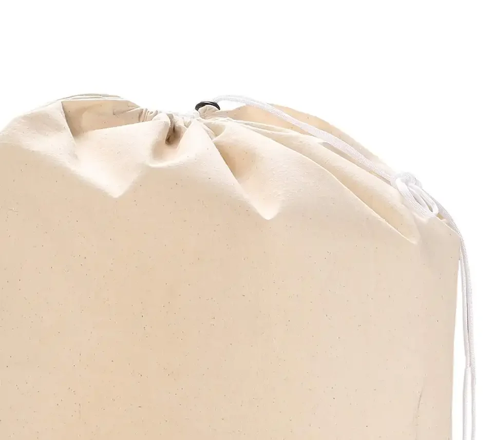 Drawstring Tote Wash Garment Storage Cotton Canvas Laundry Bag Storage Laundry Clothes Basket Cloth Washing Foldable Bag