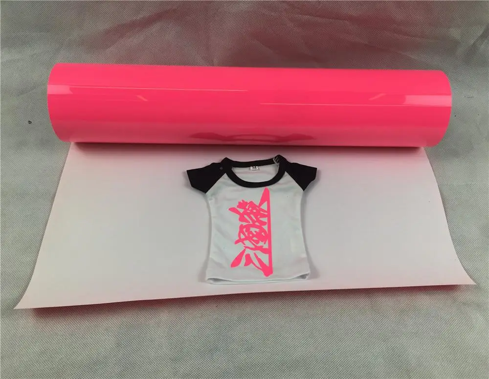 Ada chinese quality neon pink color PU flex heat transfer film for clothes