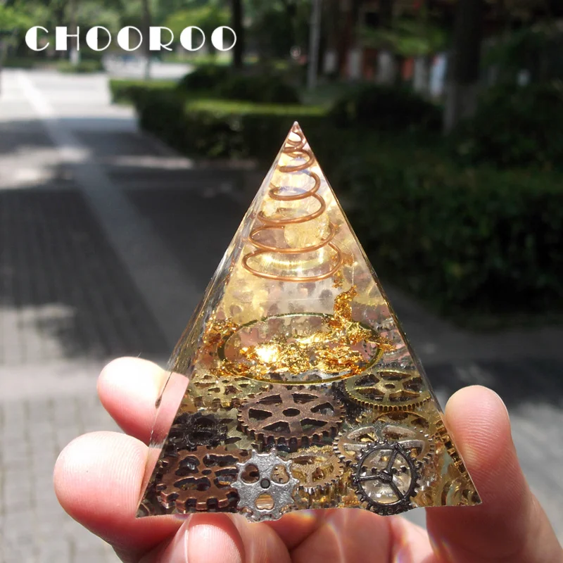 Hot selling healing energy  stone orgone pyramid 7 Chakra Pyramid of Aragon Wholesale05