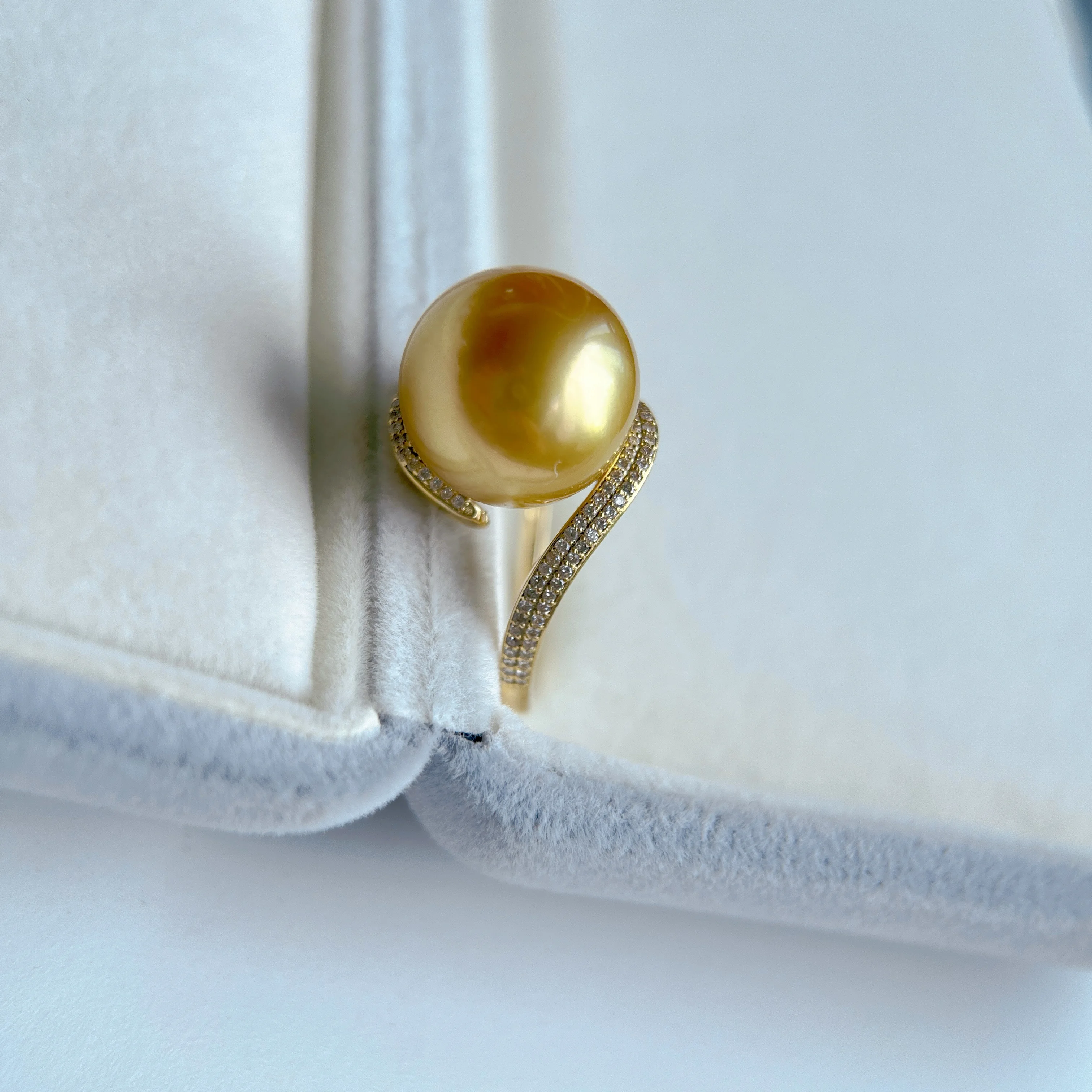 diamond engagement girl wholesale price 18k solid gold irregular pearl ring for women moissanite name free shipping pearl ring