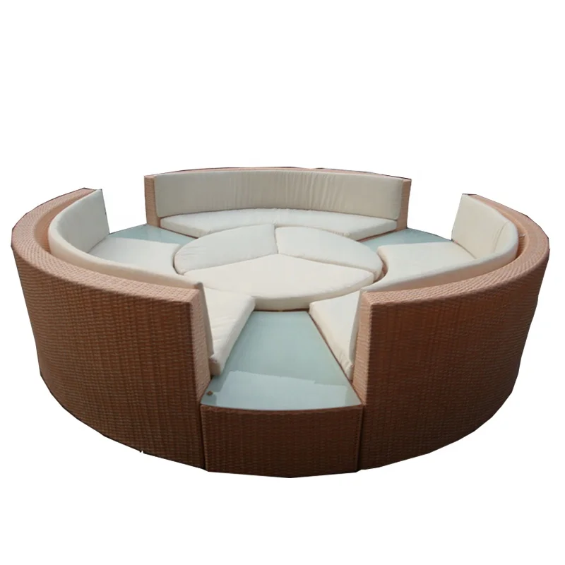 
Contemporary U Shape Large Rattan Sofa Sectional Outdoor Wicker Curved Sofas Outdoor Furniture S214 