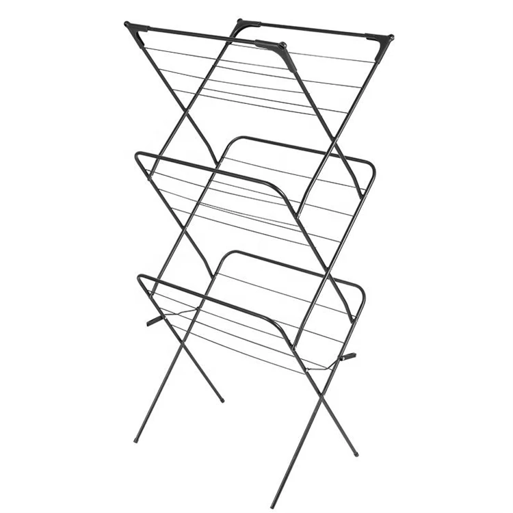 Space Saving Laundry Home Wire Steel Drying Racks & Rails Dry Line Indoor Foldable Stand Metal Clothes Rack