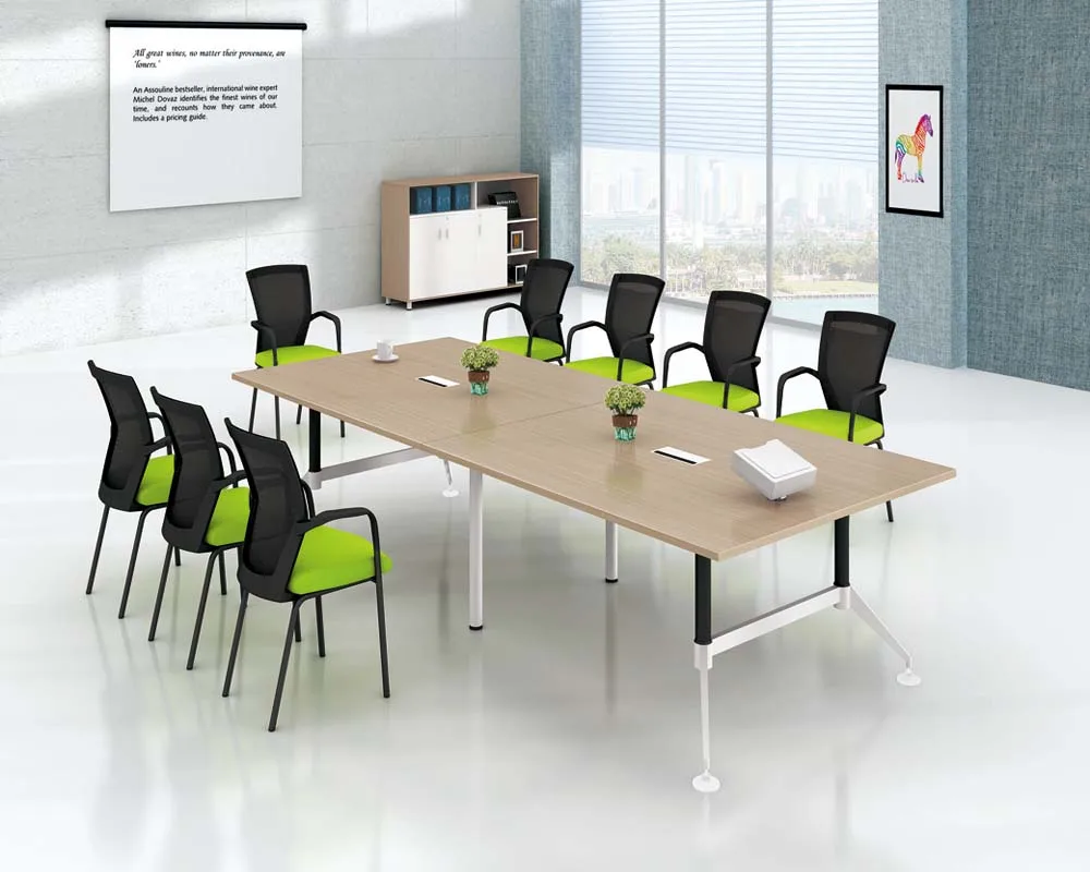 Moderate Office Furniture with MFC Desktops and Metal Legs  Rectangle Conference Room Table