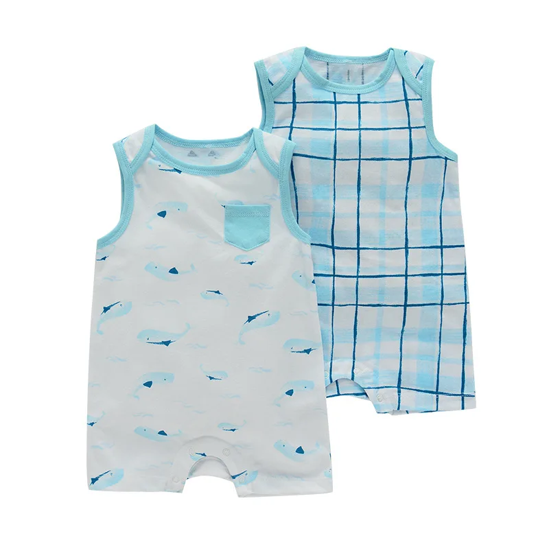 High quality baby romper baby boy and girl baby flat-footed romper suit Infant cartoon romper cotton knit 2pcs