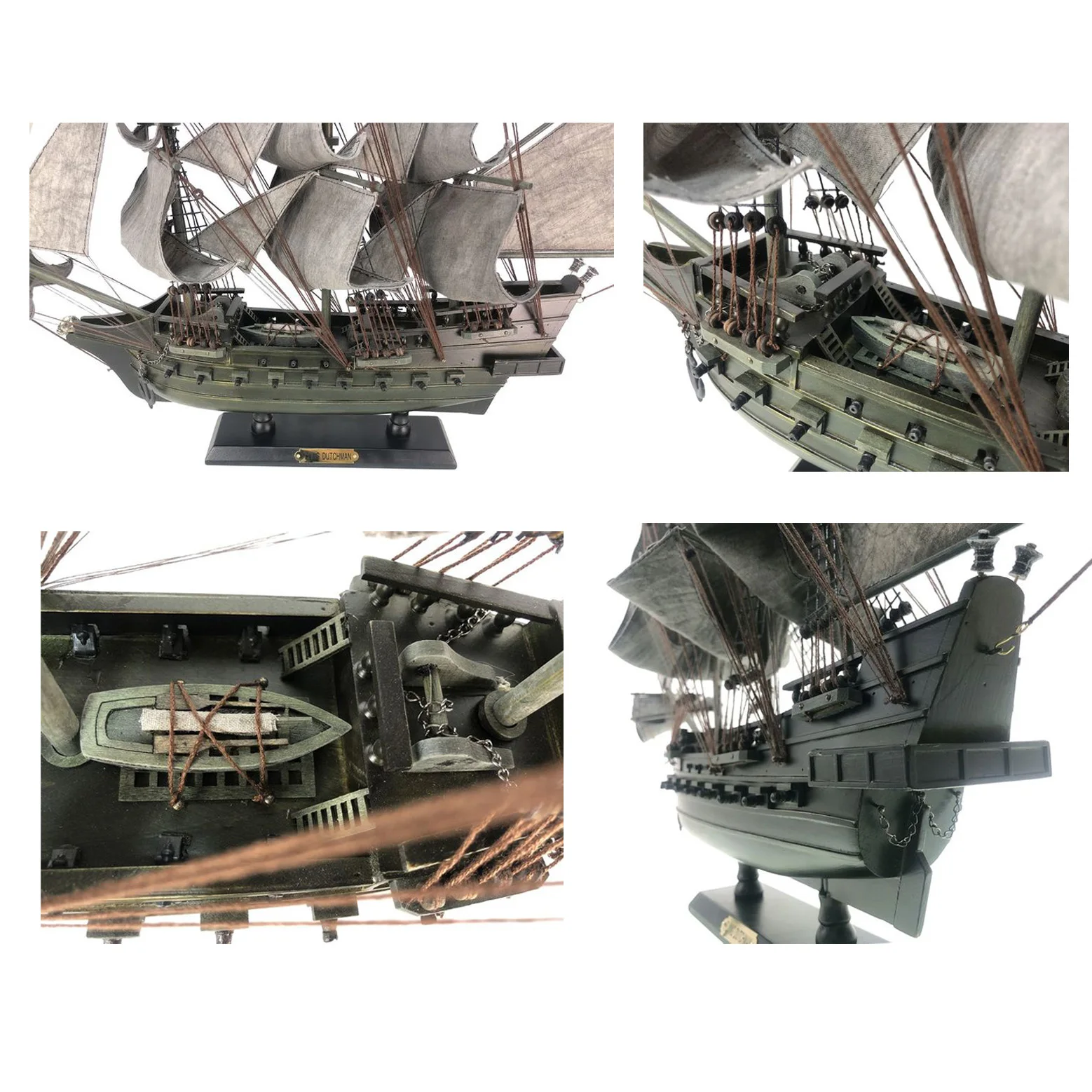 Wooden pirate ship model of the caribbean flying ducthman Nautical gift maritime Decoration scale model boat rustic decor