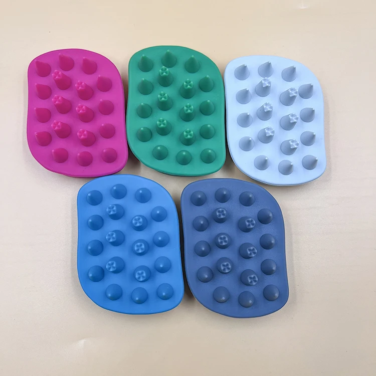 OEM/ODM Silicone Hair Brush Head  Silicone Hair Shampoo Brush Scalp Massager With Hang Hole
