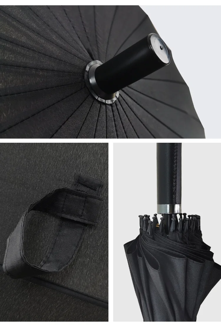 Custom logo prints  windproof straight PU straight handle car umbrella