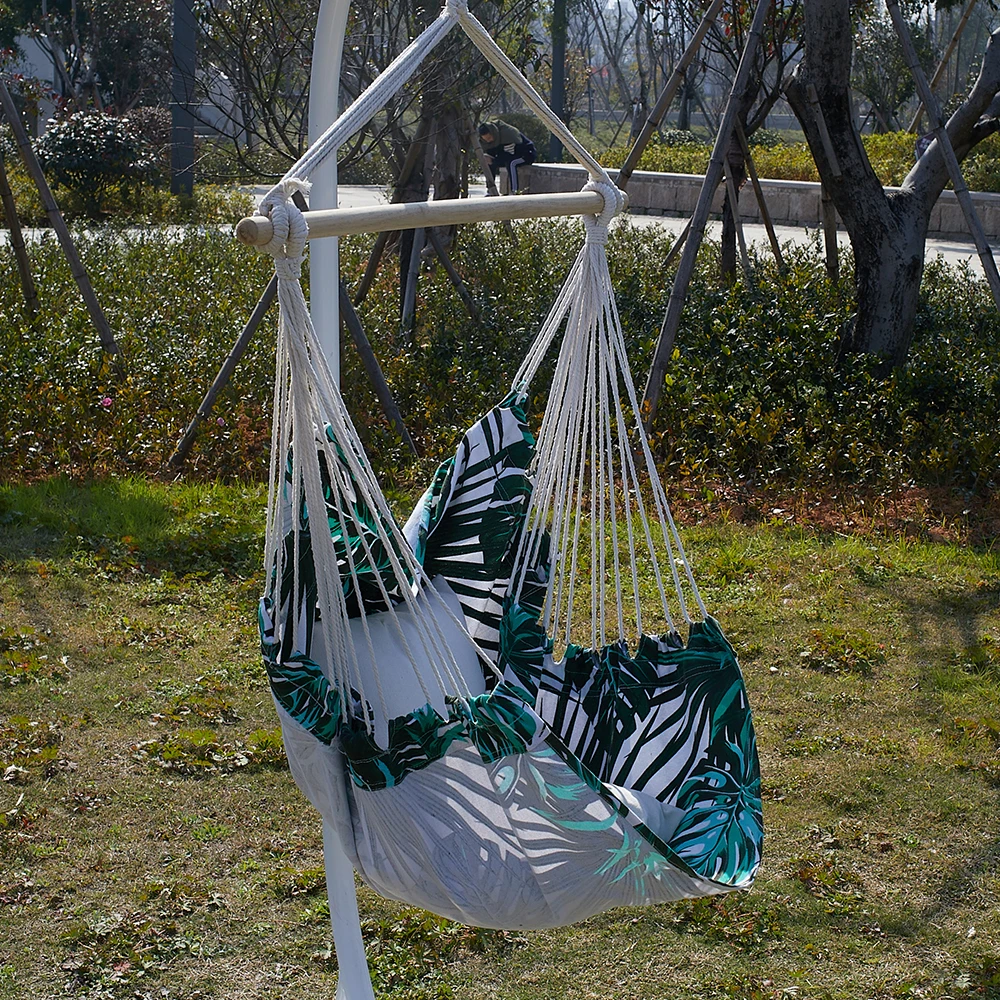 Hanging Rope Swing Outdoor Indoor Hanging Chair Macrame Swing Rope Round Hammock Chair