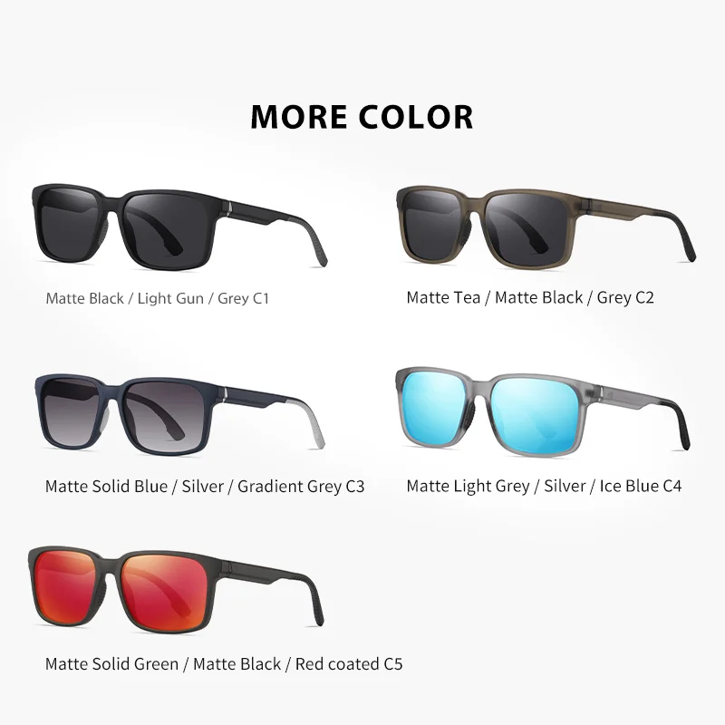 Retro Rectangle Black TR Frame Dark Lens Sunglasses Custom Logo Rubber Tips Men Women Polarized Sunglasses 2024 UV400