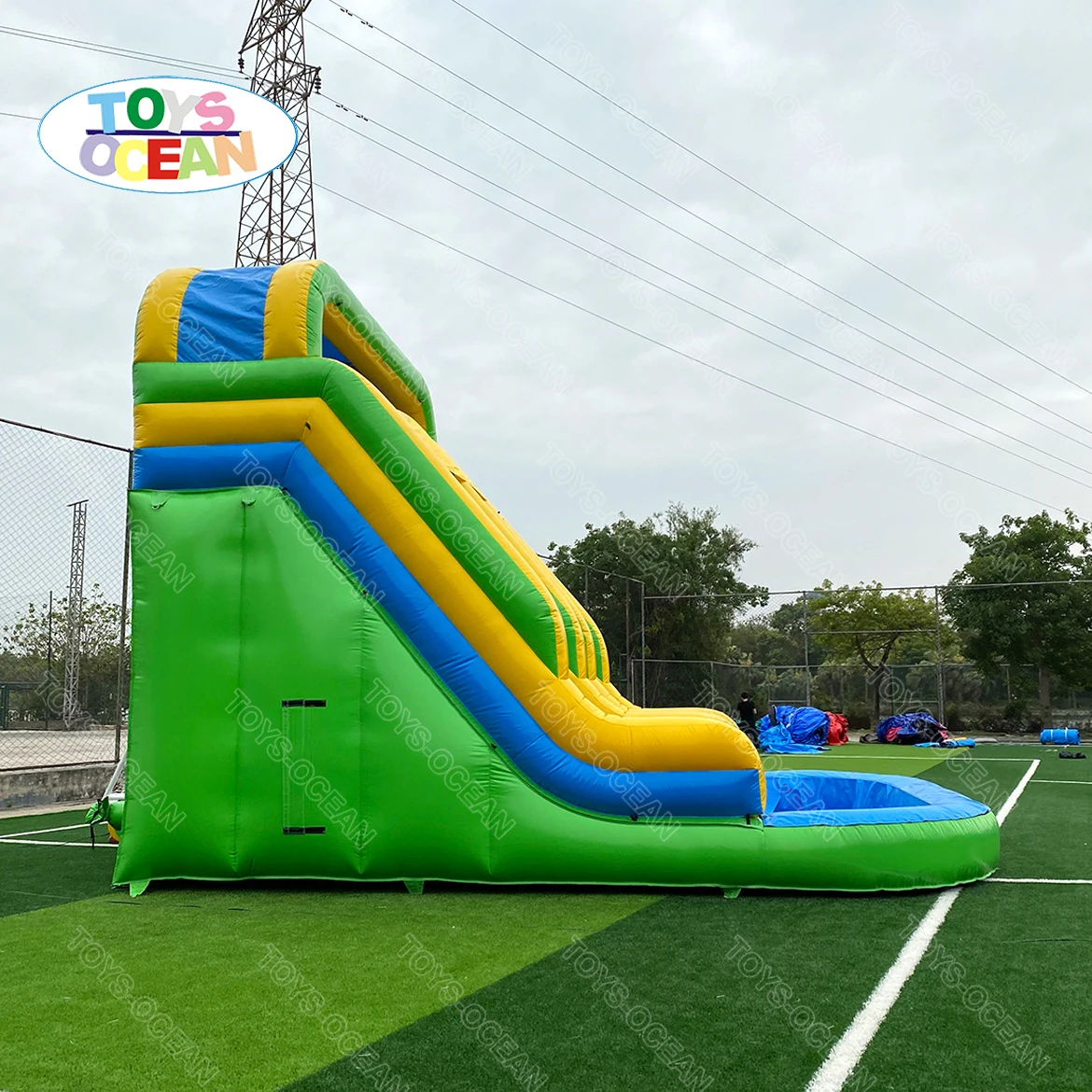 Custom commercial large adult slide with pool kids inflatable water slide for sale