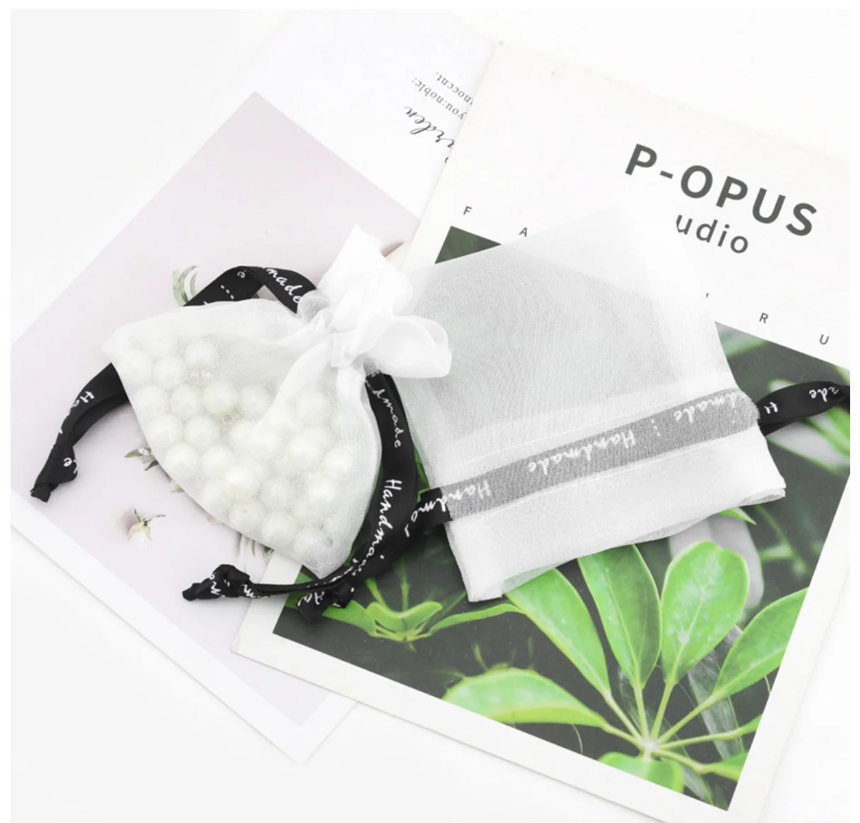 
Оптовая продажа, белые мешки из органзы glanour, ювелирные украшения с принтом на заказ, упаковка из органзы, мешочек со шнурком 