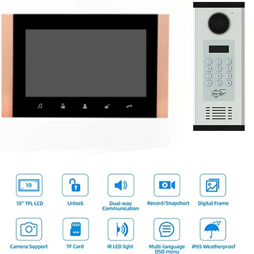4.3 inch Building Access Control System Multi Apartment video door phone smart building video ring doorbell IP intercom system