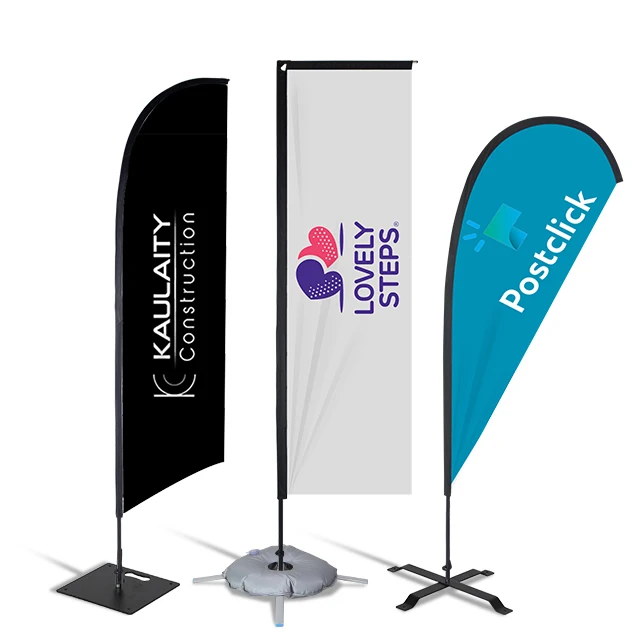 Teardrop Feather Rectangle Flexible Flag Pole Advertising Beach For Flying Banner