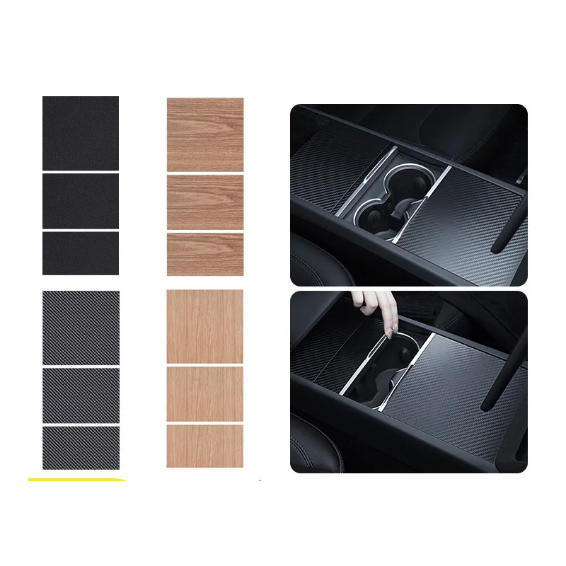 Car Interior Central Control Dashboard Cover For Tesla Model 3  Carbon Fiber Console Wrap Sticker Protection Kits