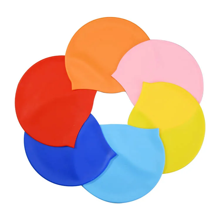 Personalized Pattern Custom Logo Printing Waterproof Swim Hat Caps Silicone Swimming Pool Cap for Long Hair