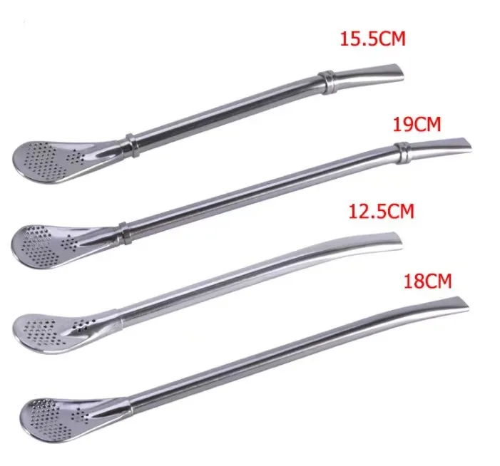 High quality stainless steel straw spoon for drink bar coffee Filter spoon/Bombilla Tea straws