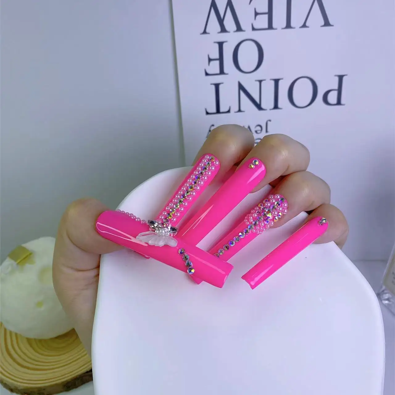 Wholesale Extra Long Press Nails  Beautiful Luxury Customized Design False Nails