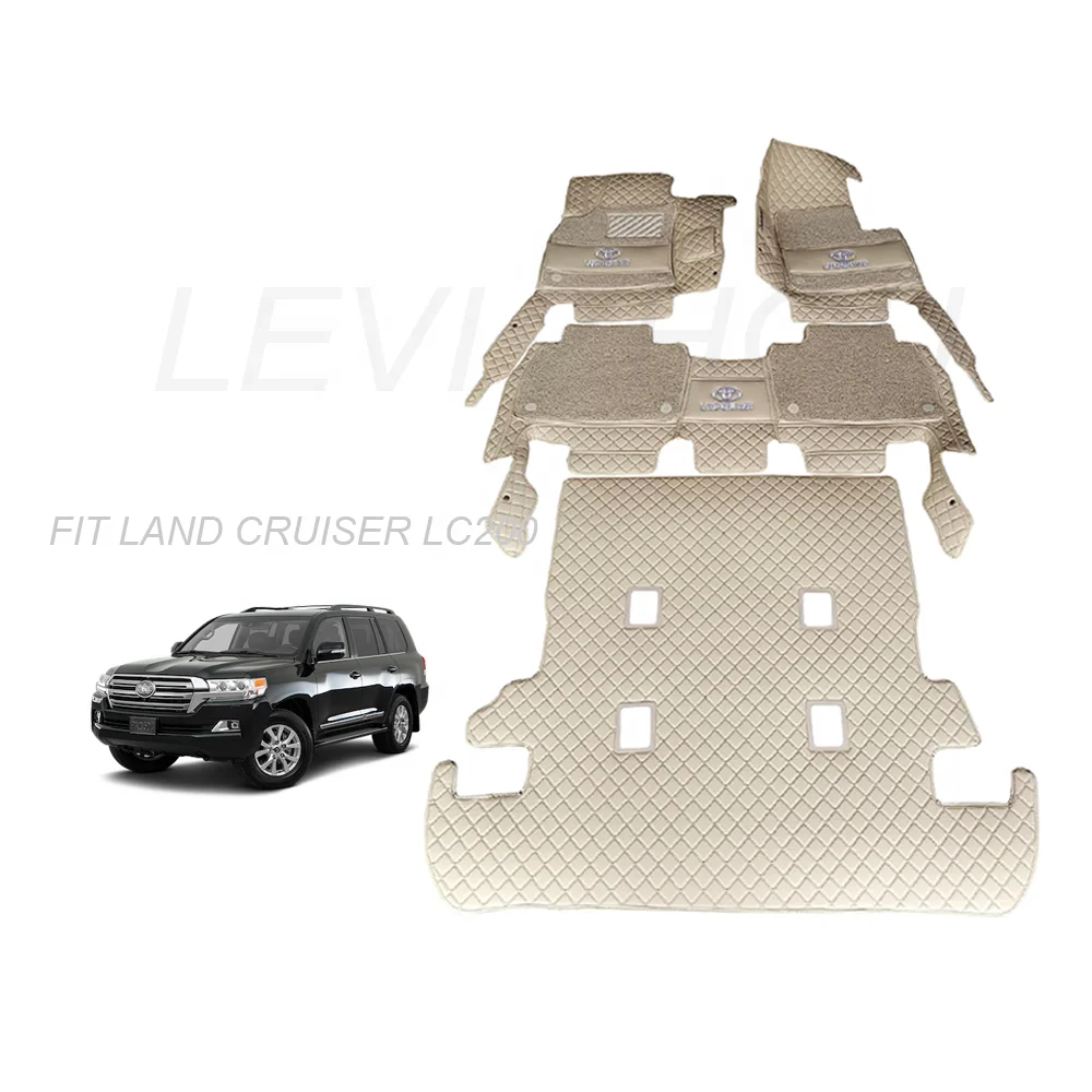 Custom XPE 7D Car Sound Deadening Mat Luxury Leather Car Floor Mats For Toyota land cruiser LC200 2010-20121,2022