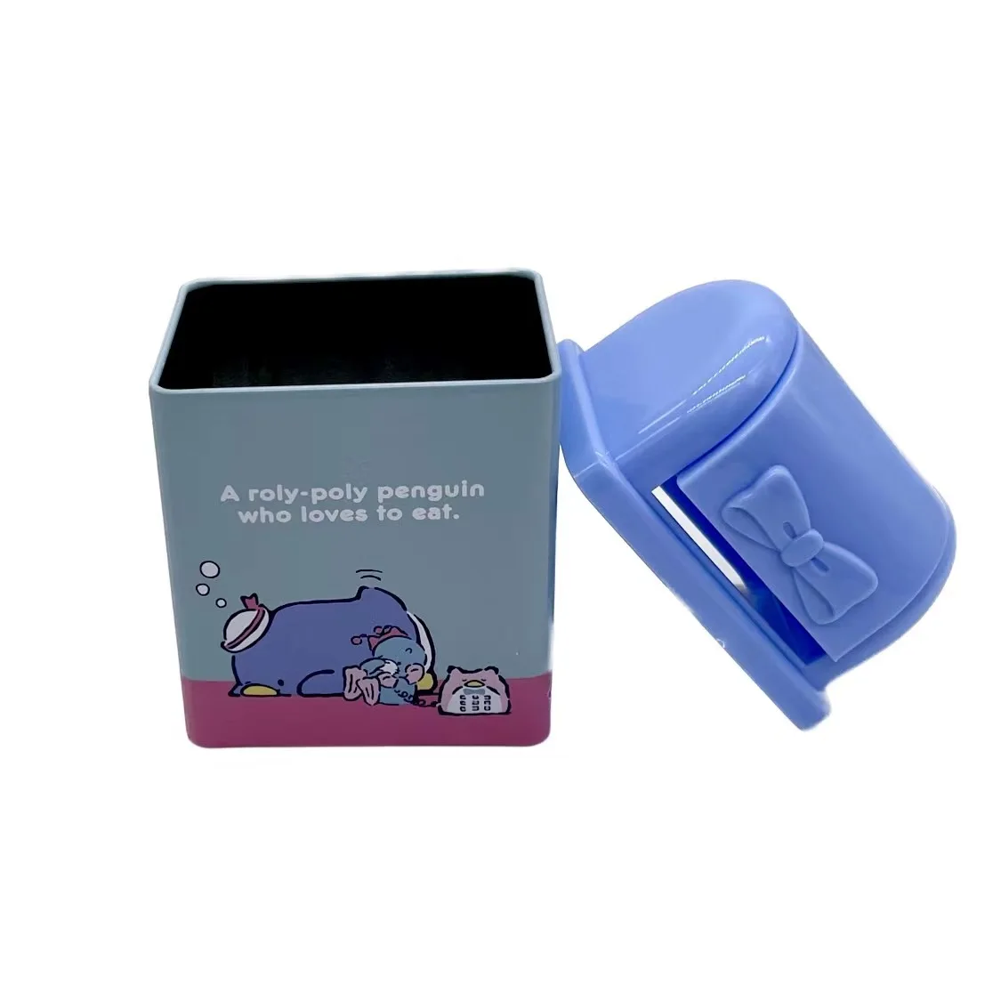 Factory Customized Mini Metal Trash Can with Plastic Swing-Top Lid 400 ML for Counter Tin Garbage Bins