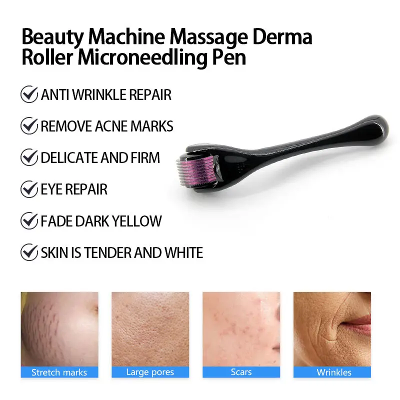 Derma roller oem Source Factory Titanium Micro Needle 540 Pink Dermaroller 0.5 mm 1mm For Beard Hair Skin Growth