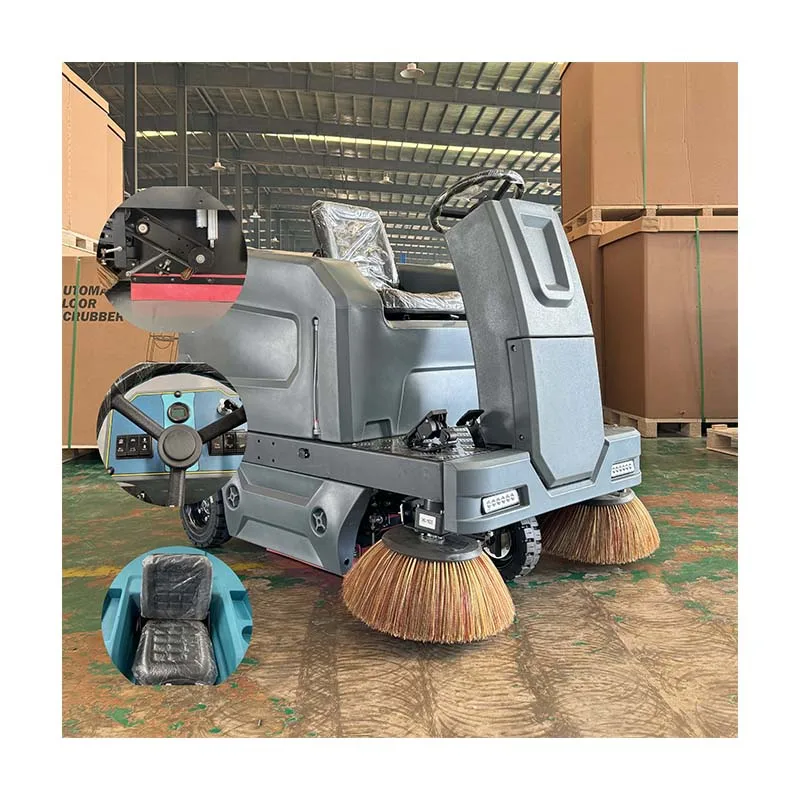 Automatic JS140 double side brushes industrial battery road ride on floor sweeper with CE