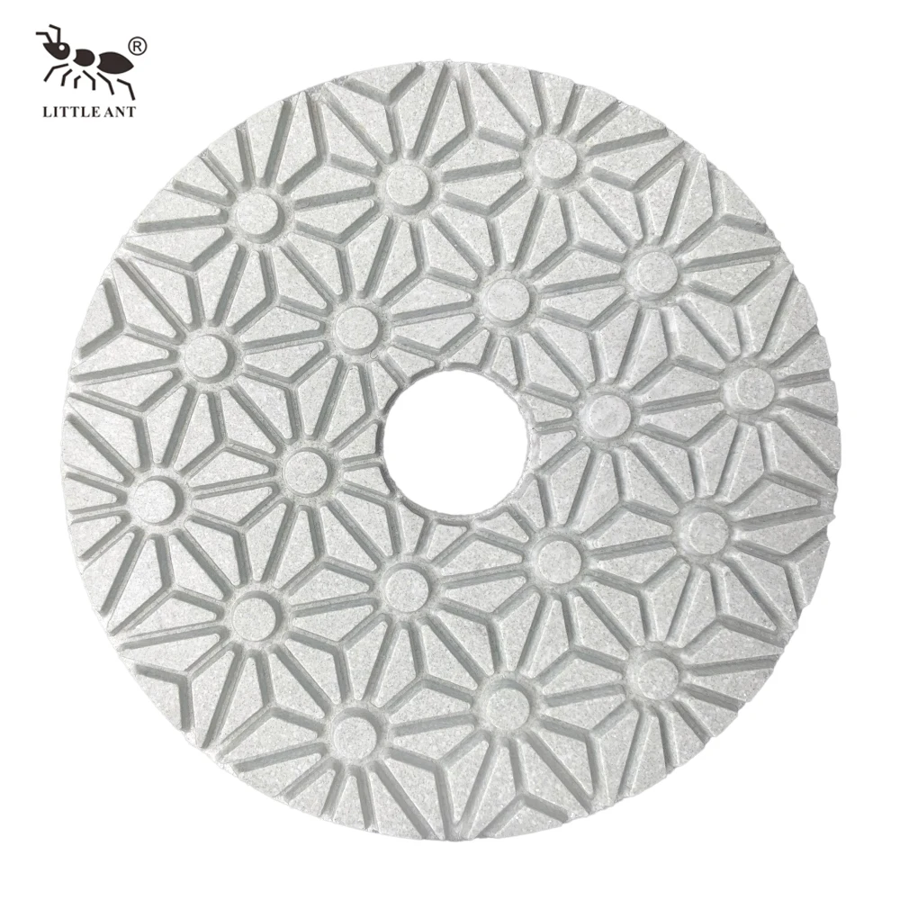 LITTLE ANT 4-step 3-step Flower Wet Polishing Pad Flexible Diamond for Stone Marble Granite Terrazzo Limestone Concrete