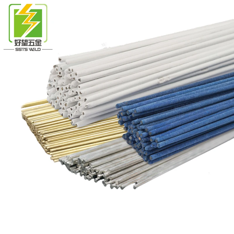 White And Blue Flux Coated Brass Brazing Rod silver solder with flux coated