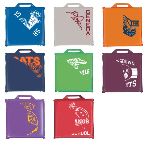 Customized Full Color Printed Vinyl Stadium Seat Cushion School Spirit Supplies Sports Event Promotion Brand Advertising