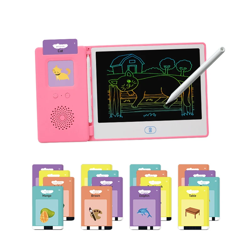 educational flash card for kids toddlers toy flash card reader with 8.5 inch digital writing pads