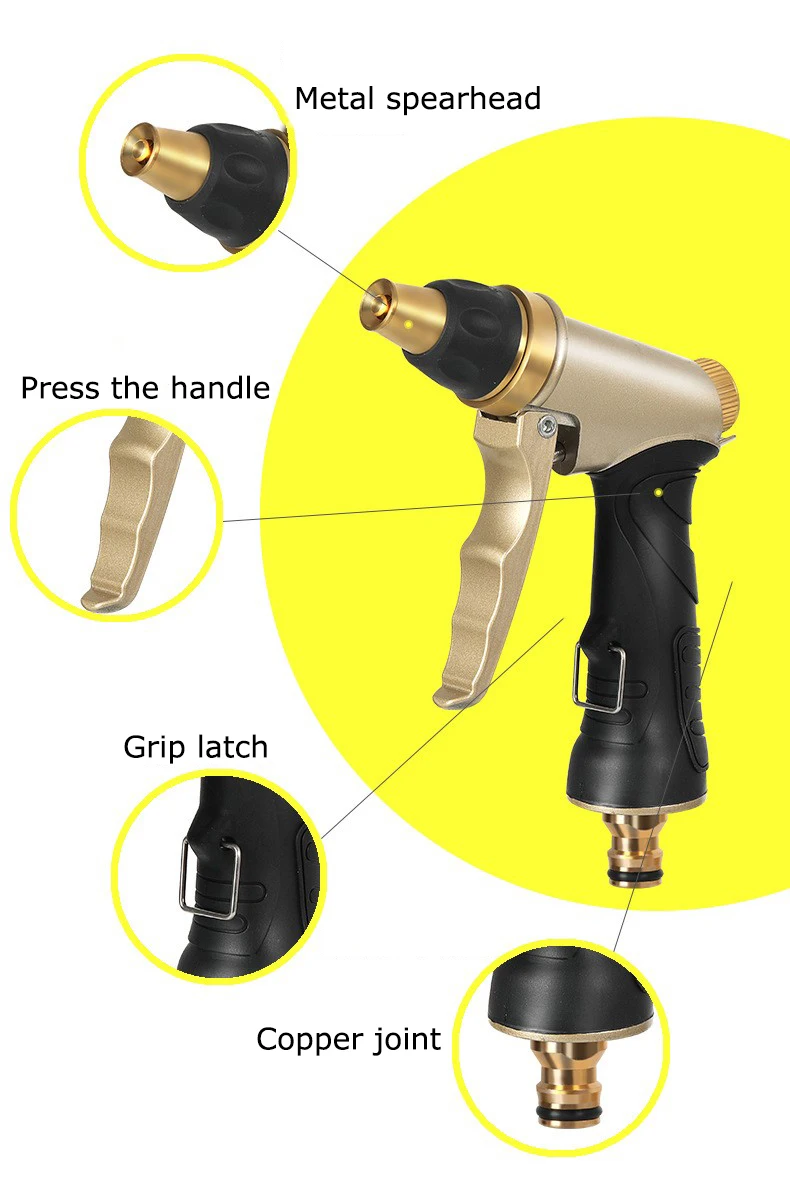 Garden Tools Water Gun Hose Nozzle Household Watering Car Wash Water Sprayer High Pressure Water Gun