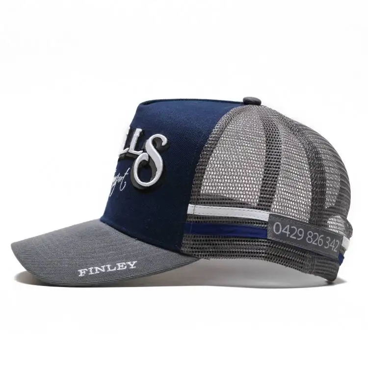 Custom Bulk Australian Quality 5 Panel High Profile Structured Cap Gorras Mesh Trucker Hat with 3D embroidered logo