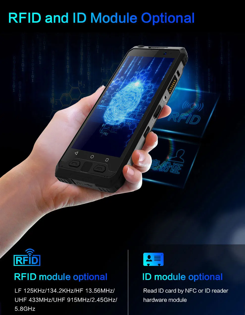 RFID unlocked rugged smartphone Android 8.1  Rugged Mobile Phone 4G LTE DMR PTT POC Double Walkie Talkie Smartphone ODM VHF UHF