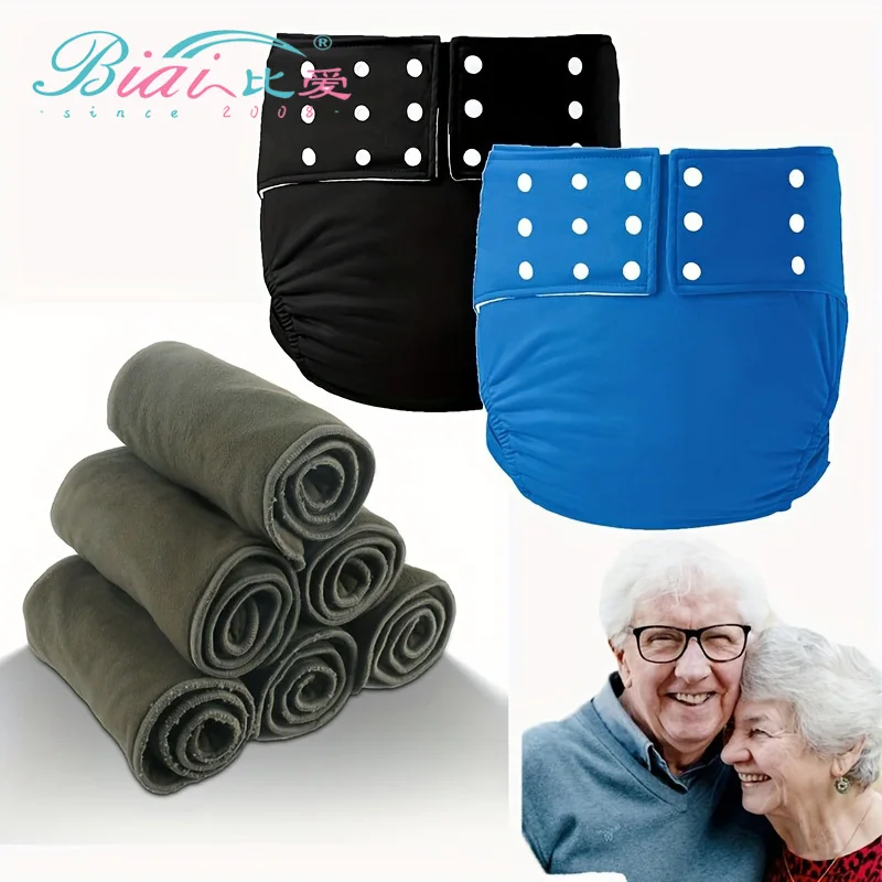Elderly Size Cloth Diaper Set Washable Diaper Covers Adult Cloth Diapers Reusable Incontinence Heavy Urination With Insert