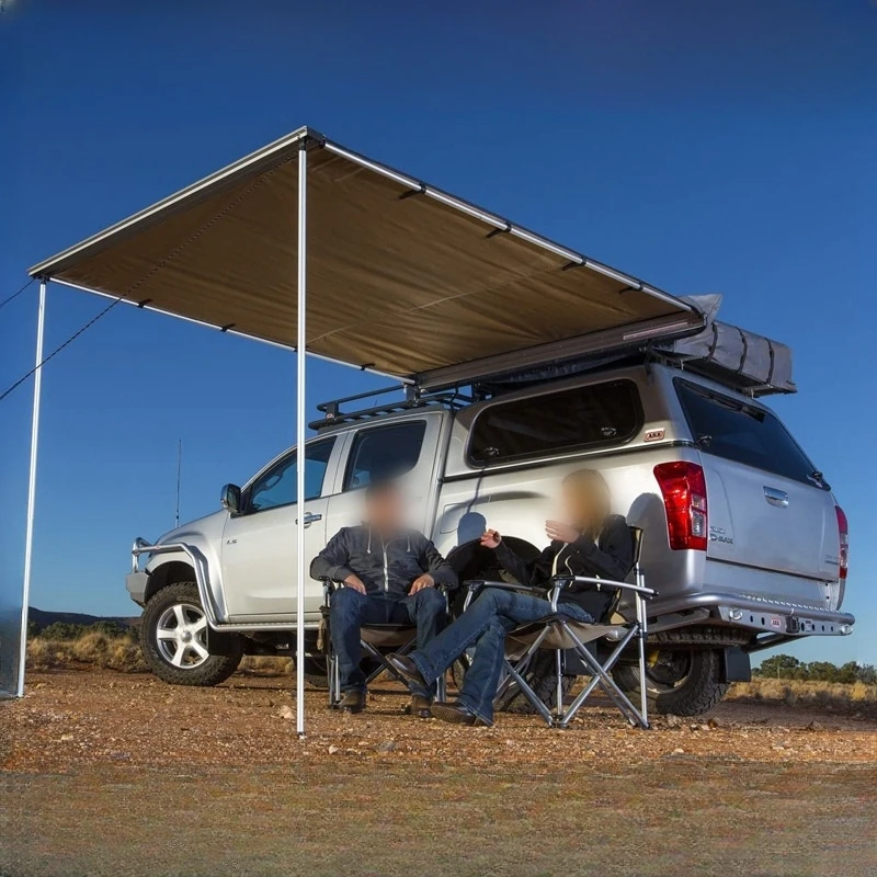 Wholesale Car Side Awning Outdoor Vehicles Camping Car Roof Awning Tent Offroad 2m 2.5m 3m Black Vinyl Coated Roof Side Tent