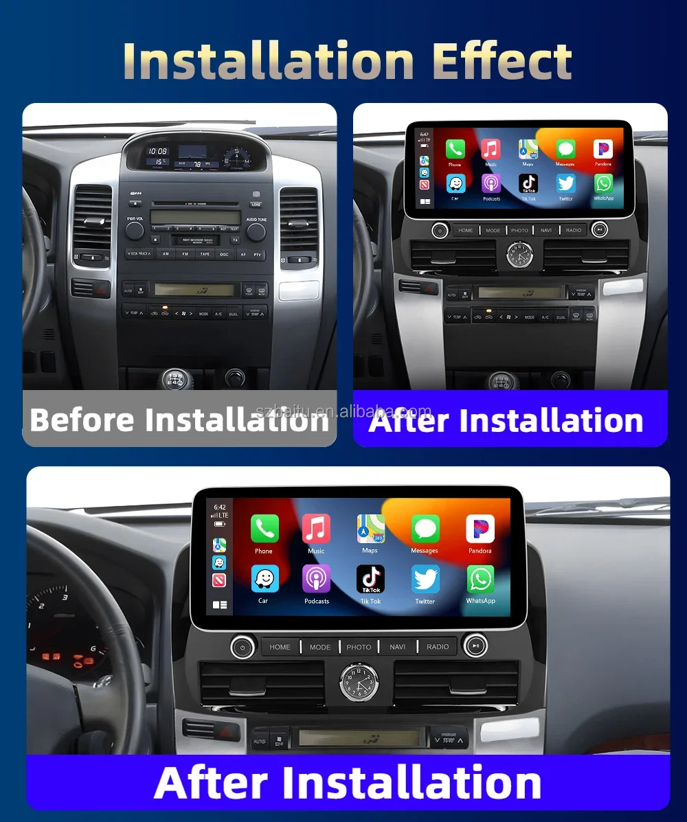 12.3inch For Toyota Land Cruiser Prado LC100 LC120 2002-09 Android Car Radio 2Din Stereo Autoradio Multimedia Player GPS Navi