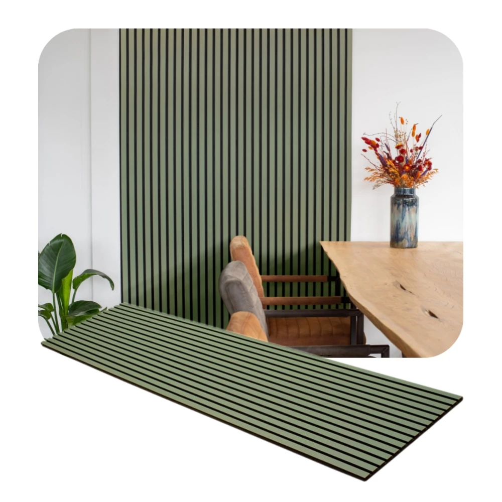Modern akupanel MDF slat pvc veneer wood slat acoustic wall panel price for home decoration