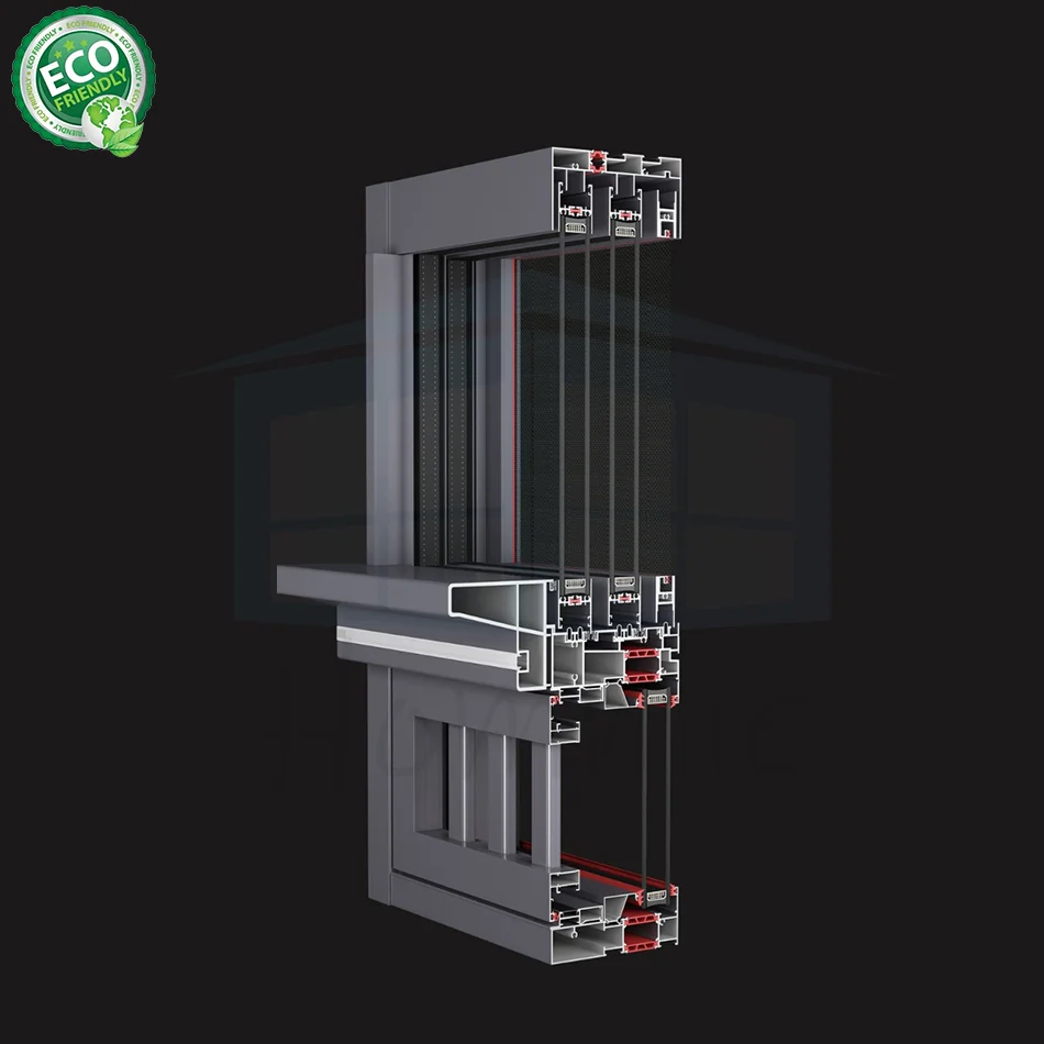 Ultra Slim 3 Track Sliding Window Interior Living Room,Aluminum Profile Sliding Glass Door And Windows