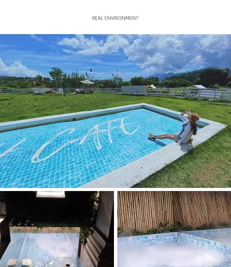 China Factory Supply Wave Series  Porcelain Ceramic Mosaic Tiles 48*48mm Square Textured Glossy Swimming Pool Tiles