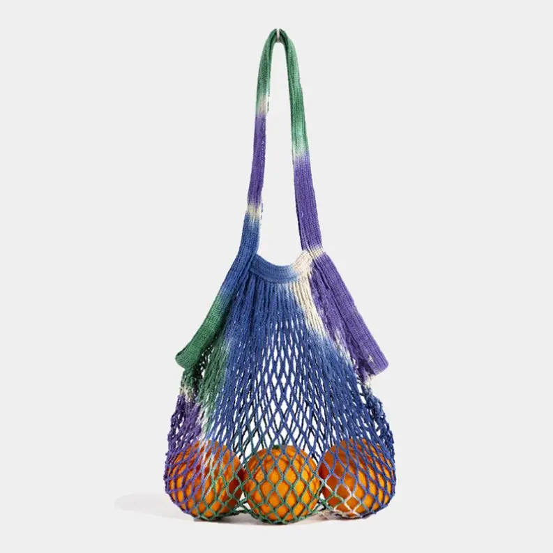 Produce Eco Friendly Reusable Shopping Cotton Net Bags With Custom Printed Logo