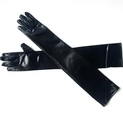 Sexy Patent Leather Gloves Long Cosplay Clothes Accessories Black Tight Gloves Pole Dance Performance Gloves