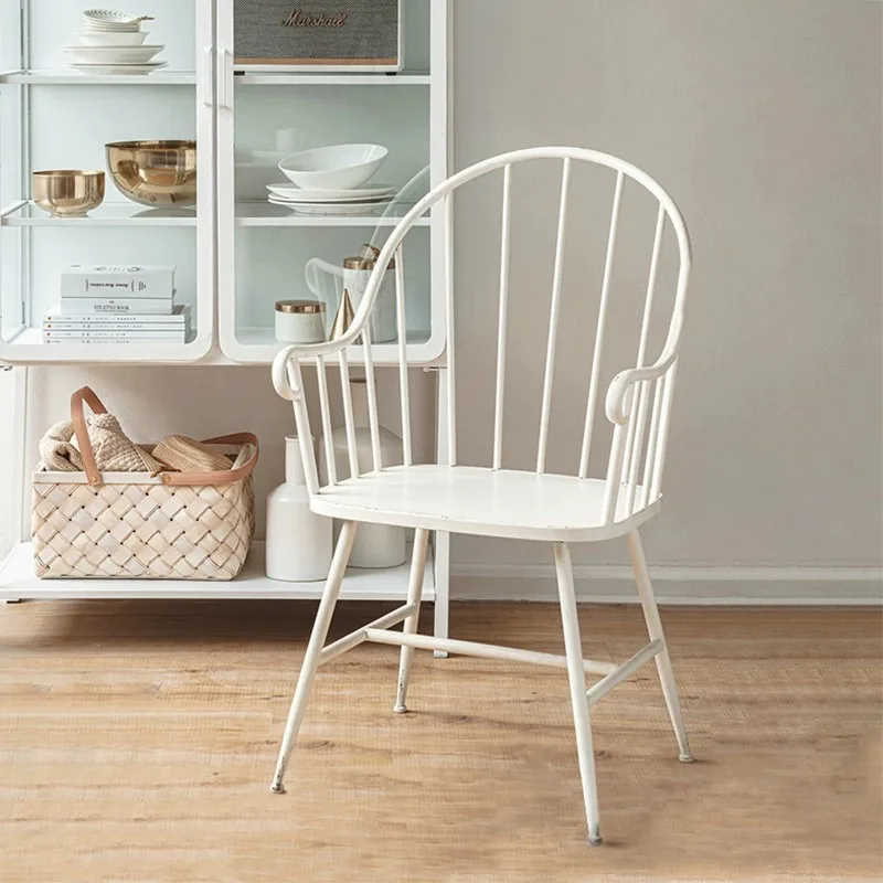 European New Chair Metal Windsor Leisure Chair Living Room Rustic Design Home Furniture